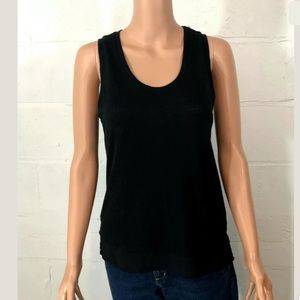 Sanctuary Linen Tank Size S Black Rayon Trim #W35